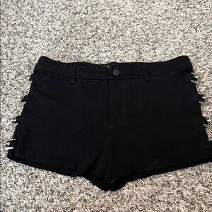 Forever 21 Black Side-Buckle Jean Shorts